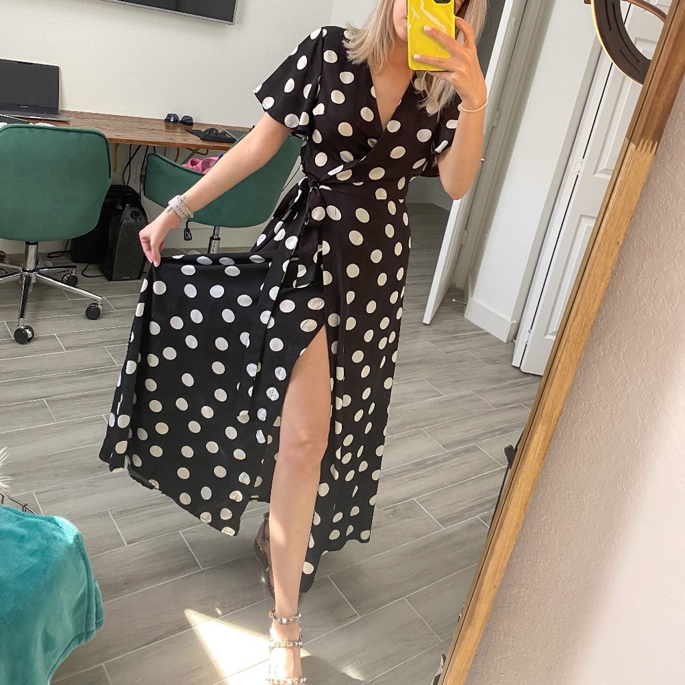 Poka dot maxi dress